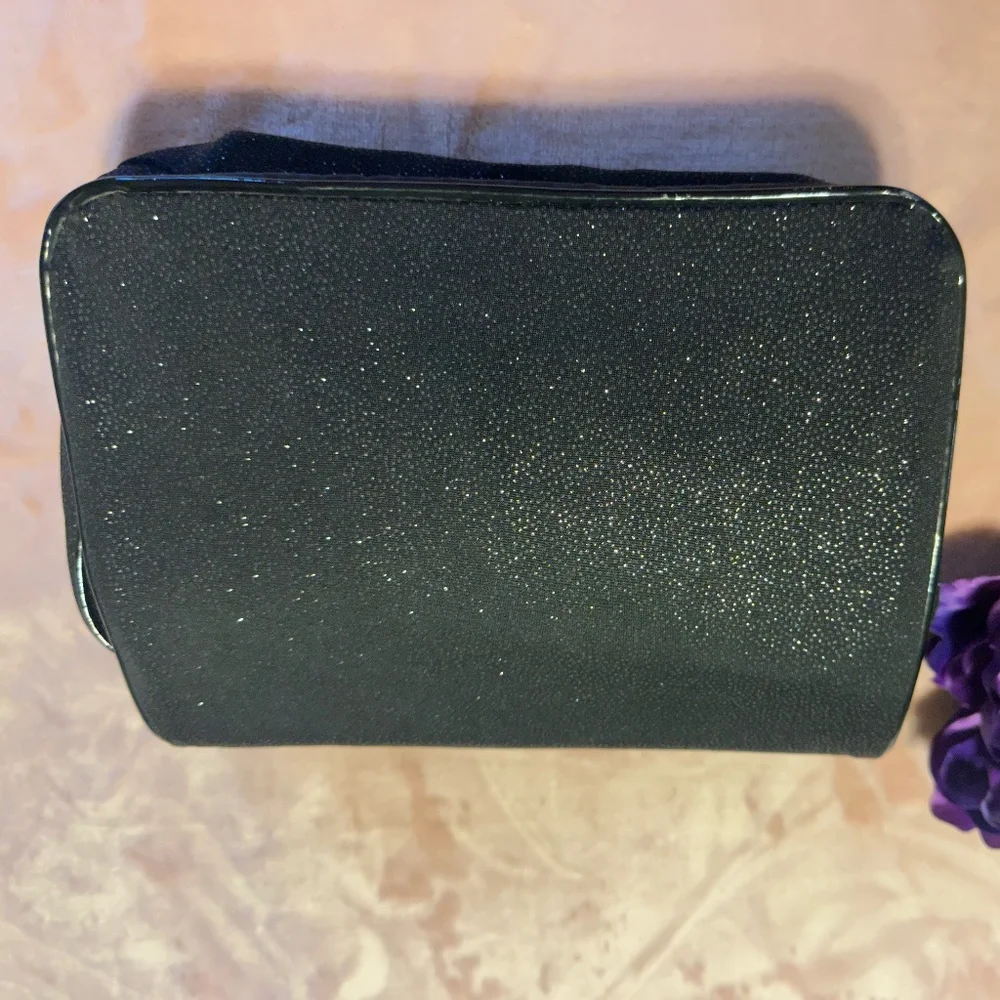 Lancome Black Sparkly Cosmetic Travel Bag